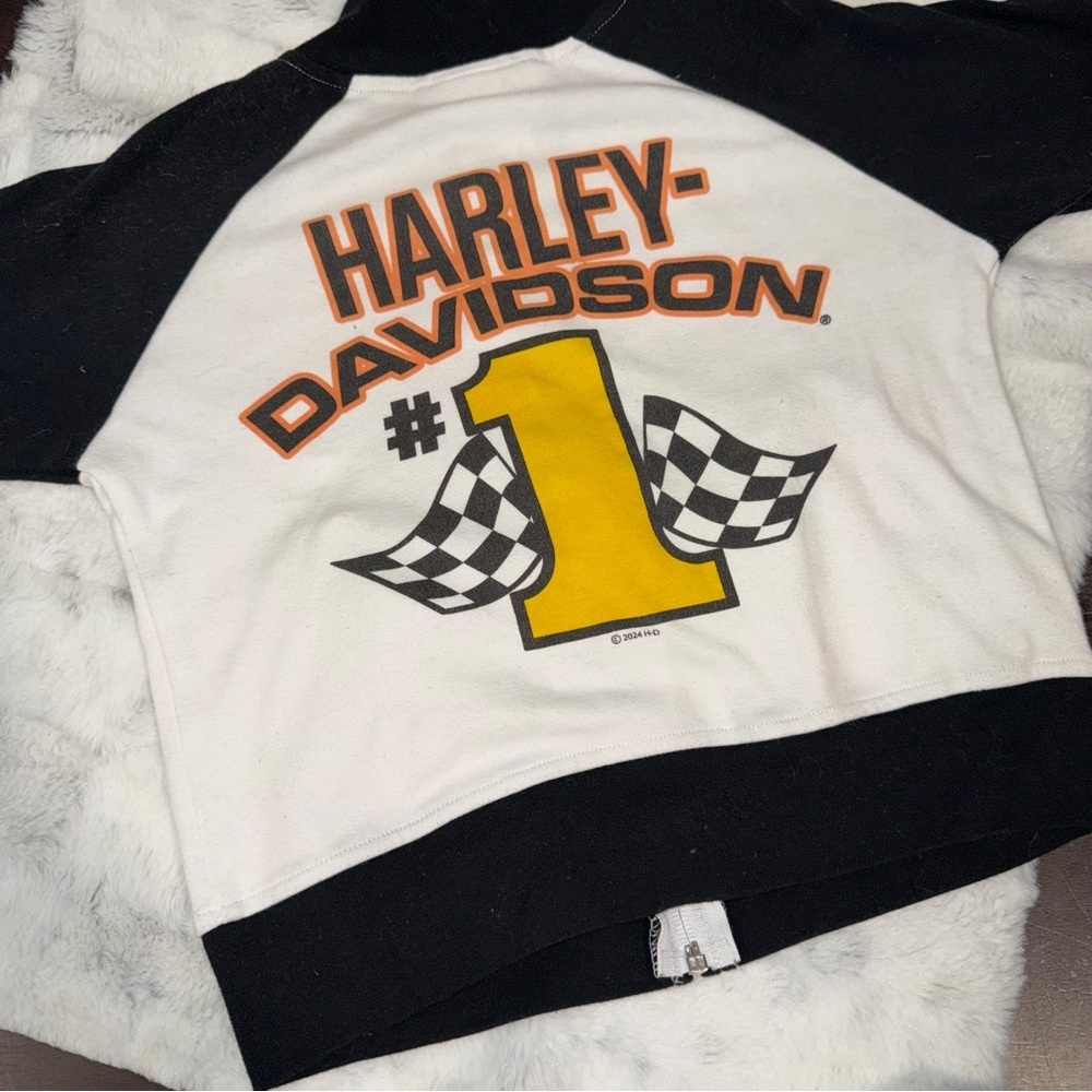 Harley-Davidson White Sweatshirt with Black and Yellow Accents toddler size 4/5